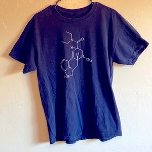 Dark blue chemistry design t-shirt tshirt size large